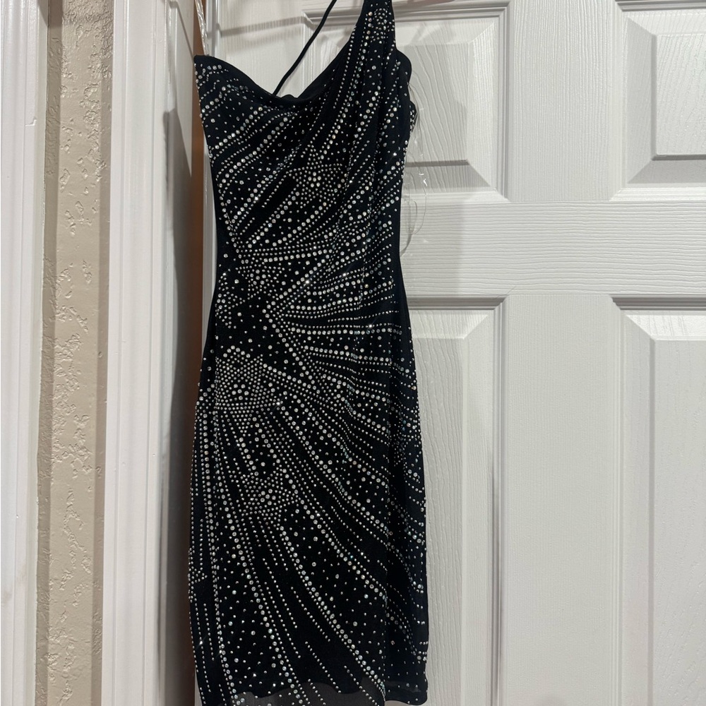 Windsor Black Dress with Silver Accents - Picture 2 of 3